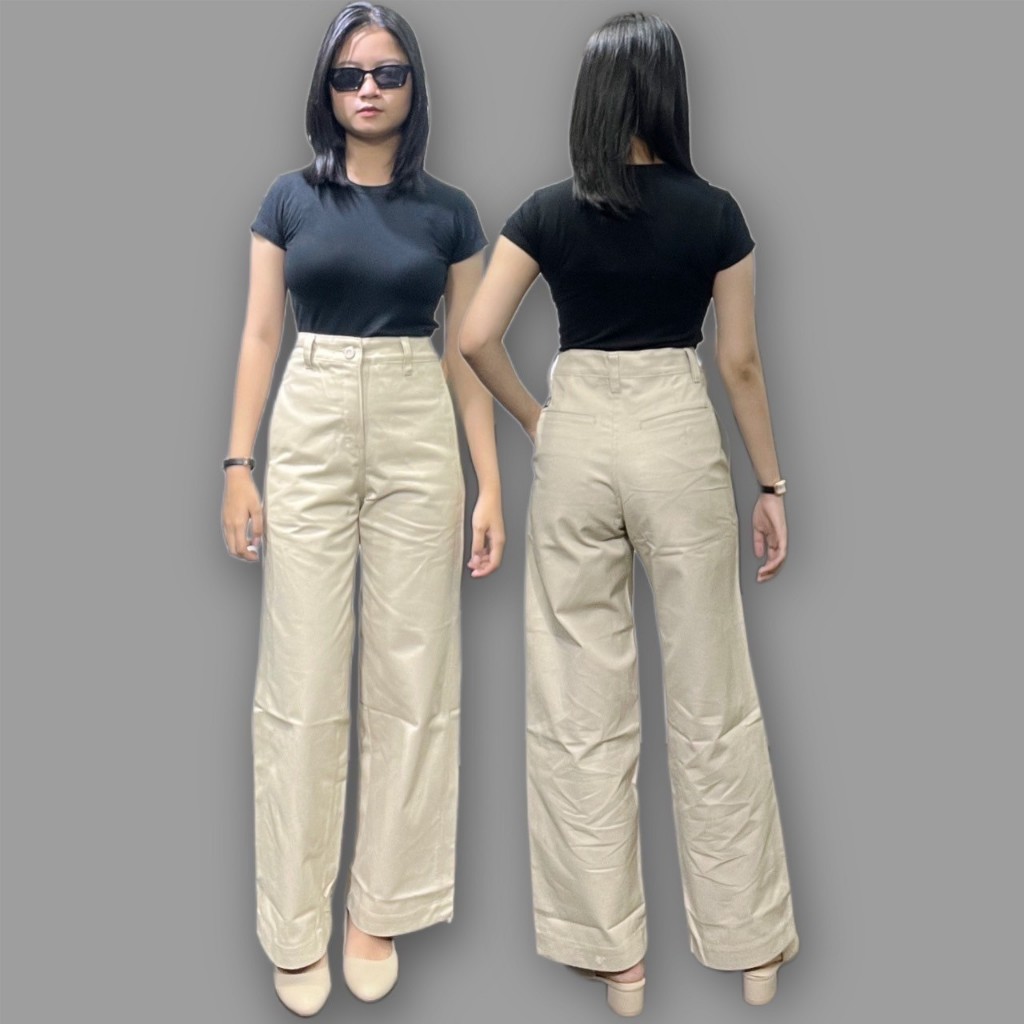 Celana Kulot Wanita Premium Warna Cream-Celana Kulot Wanita Terlaris