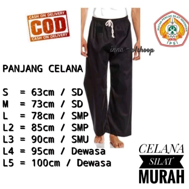 celana silat hitam murah/celana silat pemula/IPSI/psht