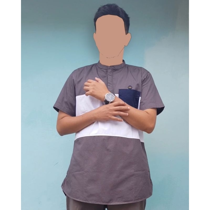 BAJU KURTA LEAFY PREMIUM BAJU KOKO PANJANG PRIA BAJU COWOK BAHAN TWILL PREMIUM