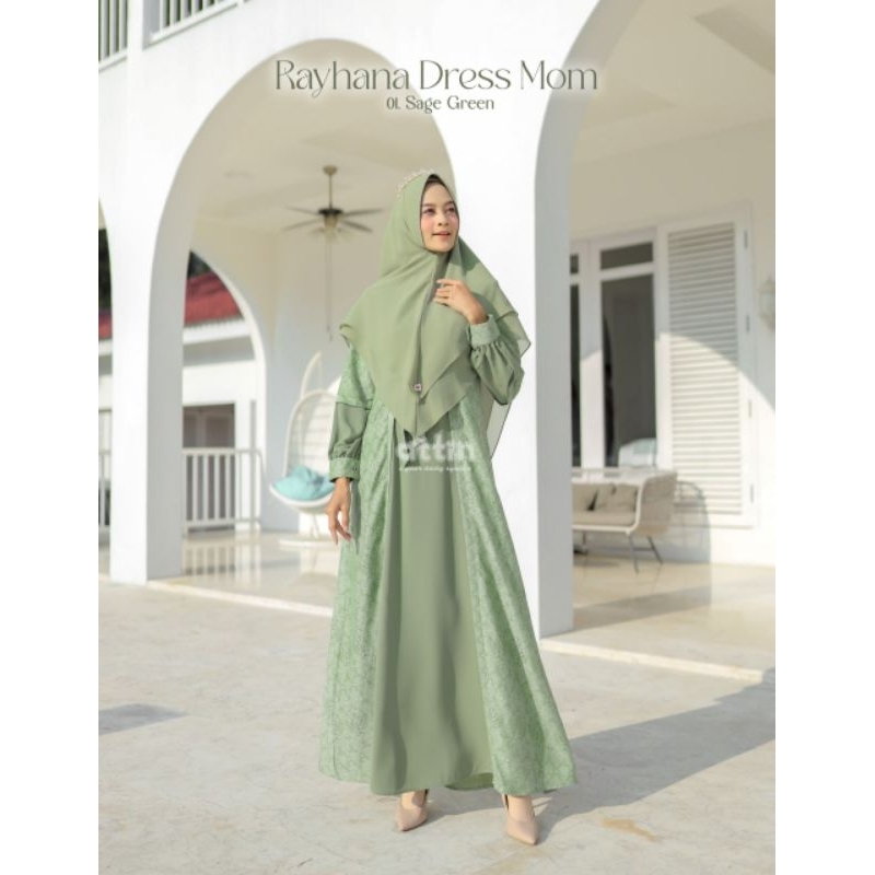 SALE Serimbit Rayhana 2023 Sage green seragaman keluarga - family set