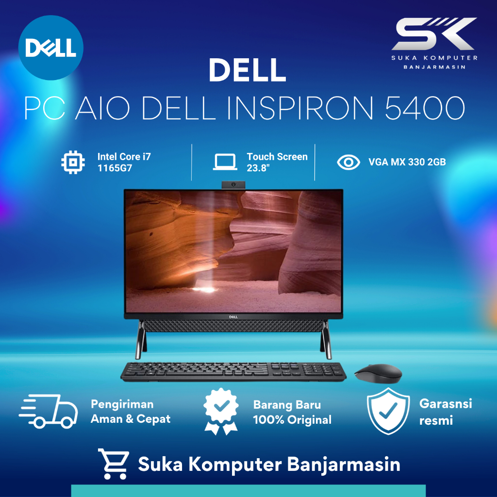 PC AIO DELL INSPIRON 5400 Intel Core i7-1165G7/16GB/HDD 1TB+256GB/VGA MX 330 2GB/Touch Screen 23.8"/