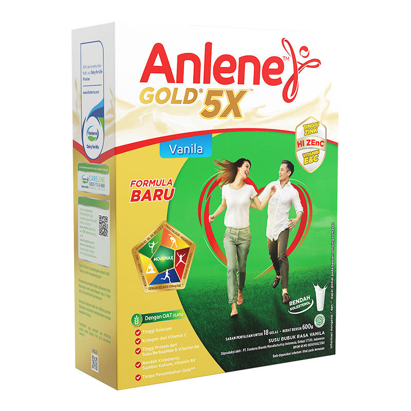 

Anlene Gold 5X Susu Bubuk Dewasa Vanila 600 g - Tulang, Sendi & Otot