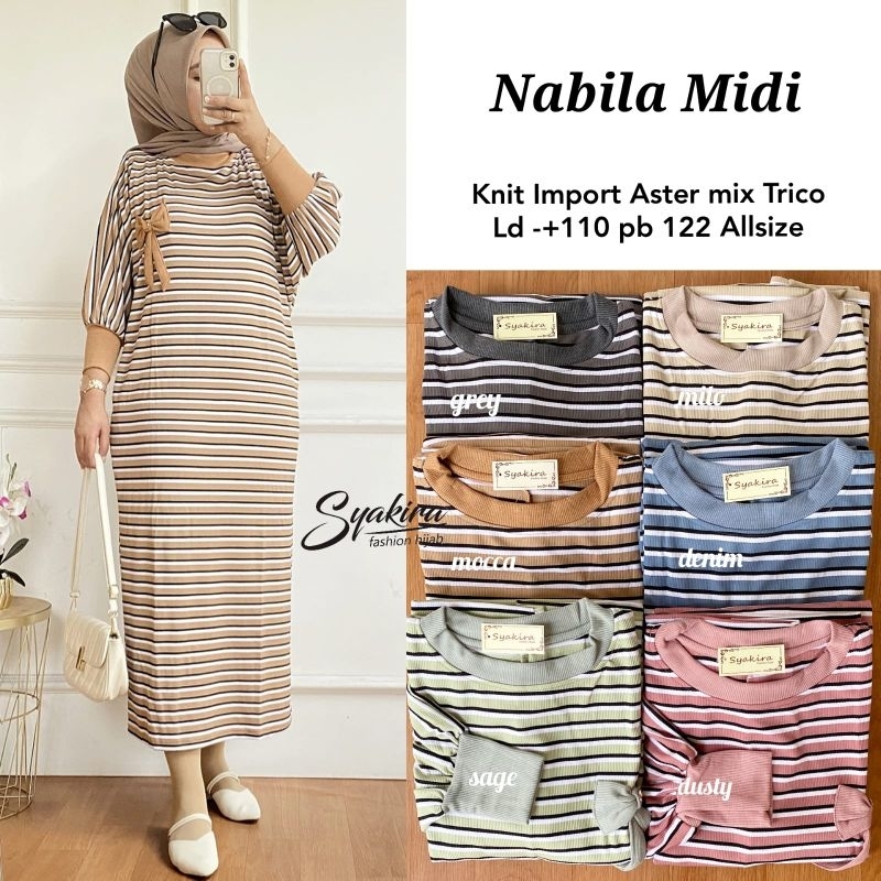 Nabila Midi By Syakira || Gamis Midi