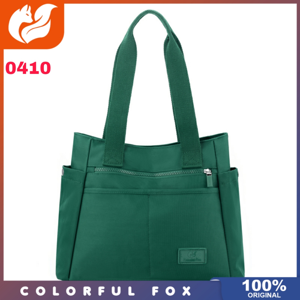 Colorful fox ori - Tas bahu colorful fox 0410 totebag original tas bahu wanita nilon waterproof