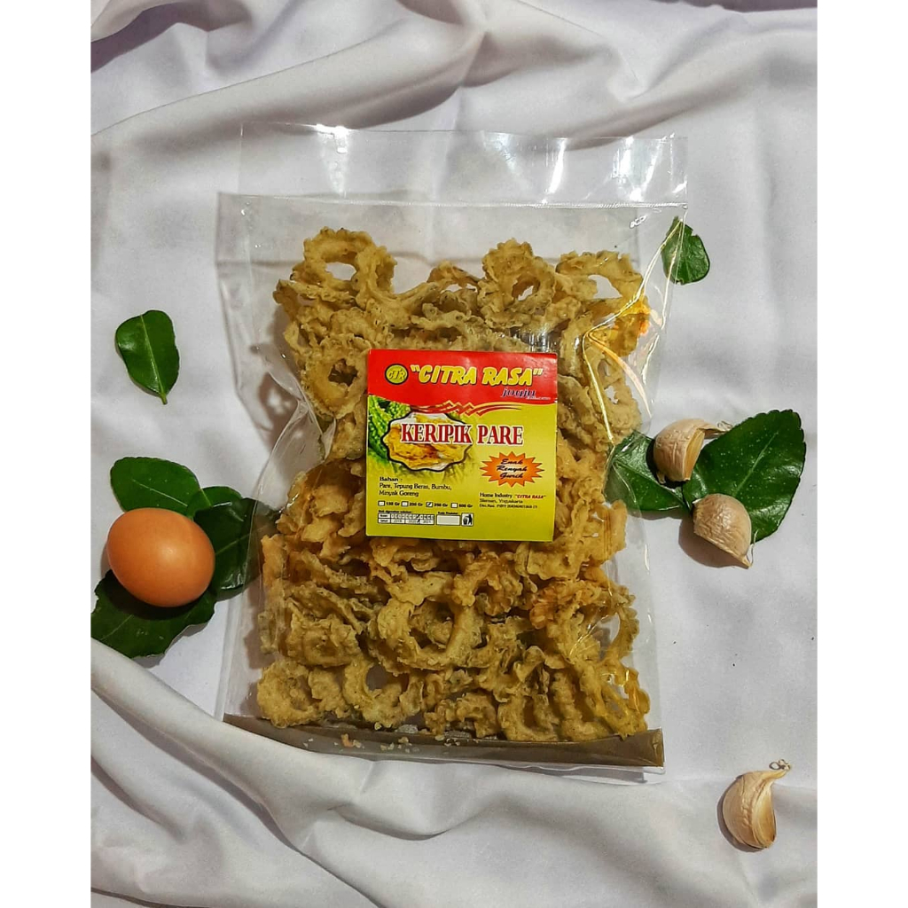 

Keripik Kripik Pare Krispi Crispy Oleh-oleh Jogja Cemilan Snack Gurih Renyah Nikmat 200 gram, 250 gram