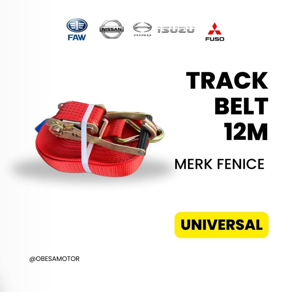 TRACK BELT 12M/TALI PENGIKAT/POWERTEC RATCHET TIE DOWN/CARGO LASHING BELT/POWERTECT/SABUK BELT/IKAT 