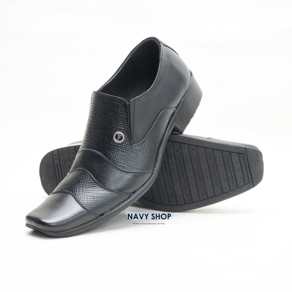 Sepatu Pantofel Pria Formal Kantor Branded Lokal Kulit Asli Original Lokal FN-663