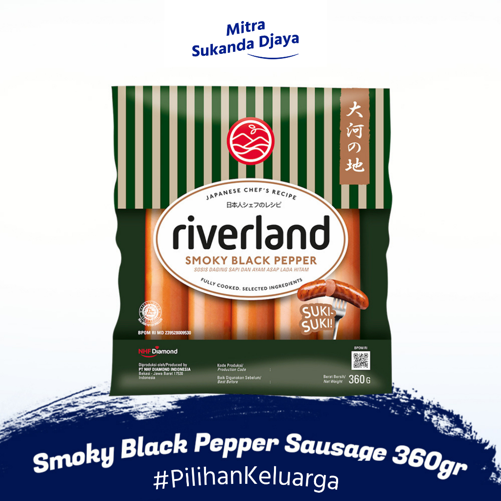 

RIVERLAND Smoky Black Pepper Sausage / Sosis ala Jepang 360 gr