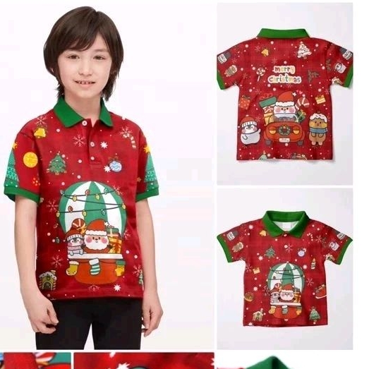 SETELAN BAJU NATAL ANAK COWOK / KAOS NATAL SANTA / BAJU CLAUSE ANAK LAKI / BAJU ATASAN NATAL ANAK CO