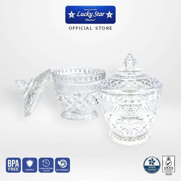 Lucky Star - CRYSTAL JAR /TOPLES PLASTIK /TOPLES KUE KERING /TOPLES MAKANAN / TOPLES TIFFANY CRYSTAL