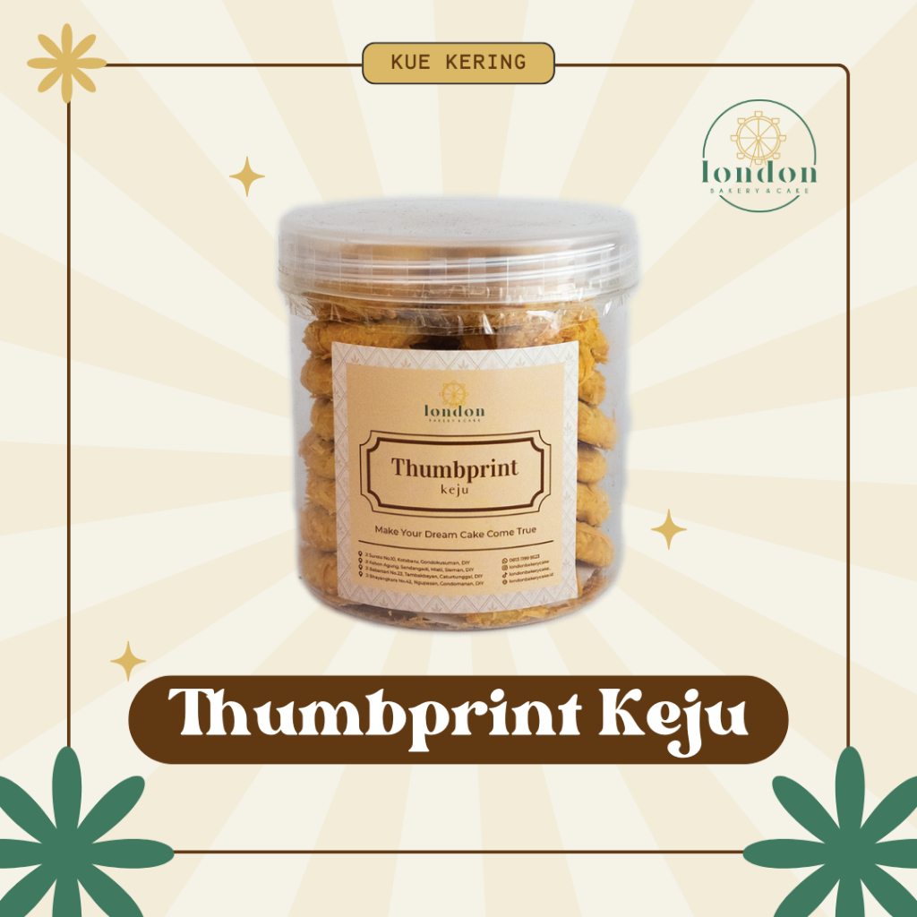 

Kue Kering Premium Thumbprint Keju Cookies 250gr