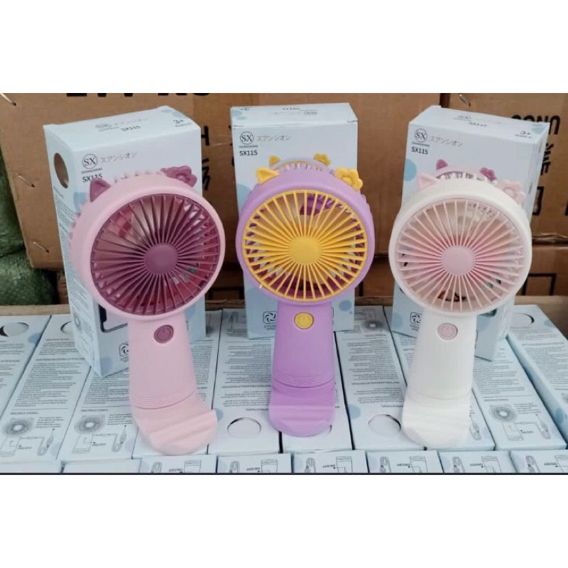 kipas mini portable kipas holder hp sanrio