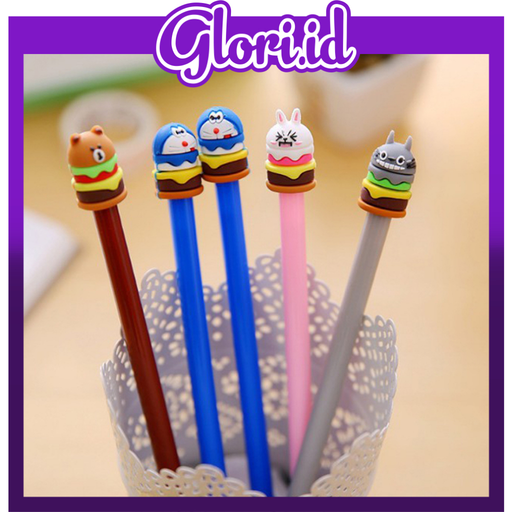 

GLORI.ID Pulpen Gel Kucing Hitam Pena Burger Karakter S034