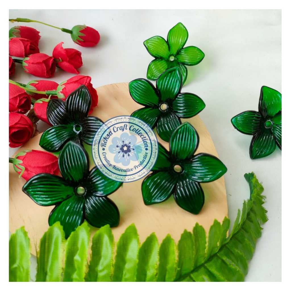 KELOPAK BUNGA AKRILIK HIJAU BENING 872 BESAR 50 GRAM KODE PRODUK 1393