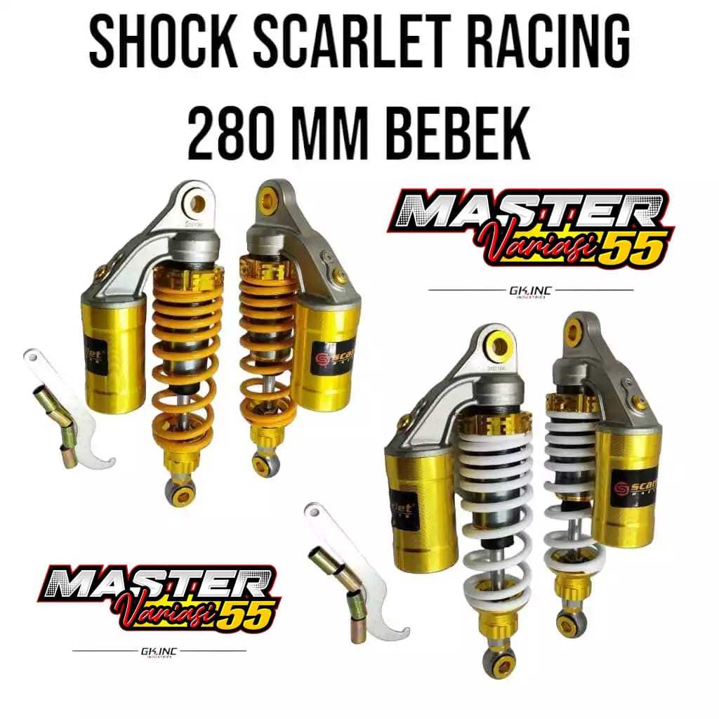 shockbreaker scarlet racing 280 mm single tabung atas GT SERIES 8971 PNP motor jupiter vega zr jupit