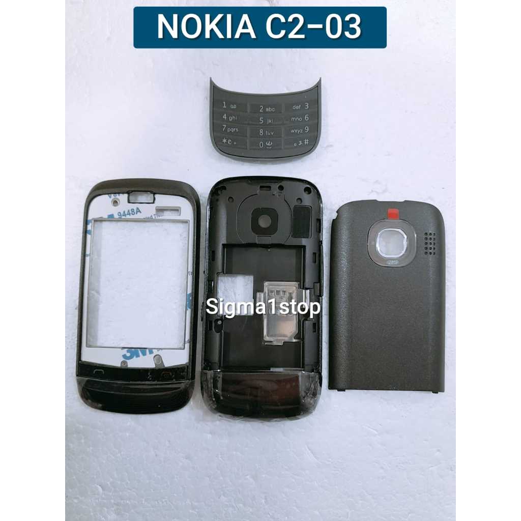 NOKIA C2-03  CASING FULL SET + TULANG NOKIA C2 03  HOUSING  KESING NOKIA JADUL