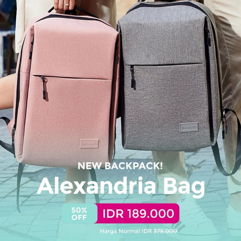 ALEXANDRIA BACKPACK JIMS HONEY TAS RANSEL LAPTOP PRIA WANITA