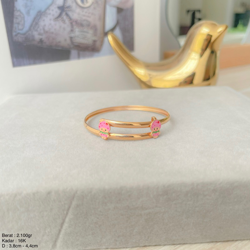 Perhiasan Gelang Emas Anak/Bayi Var. boneka Ongsotan UBS 8k/375 dan 16k/700