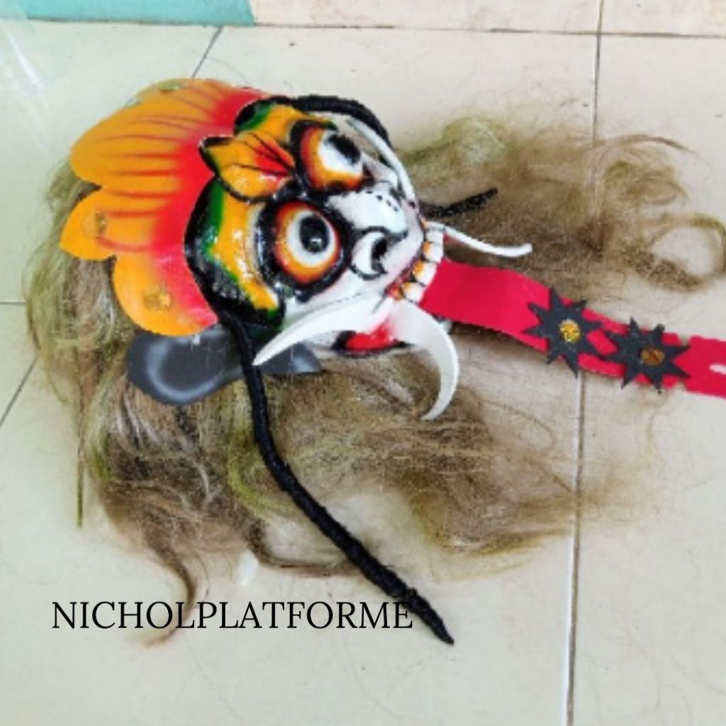 TERBAIK ⭐ topeng leak Bali bahan mika / Topeng Bali Leak Rambut Panjang / Topeng Leak Rangda Bali / 