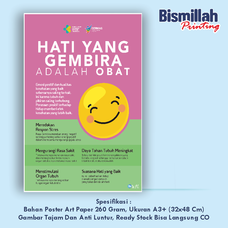 

Poster Kesehatan Hati Gembira Adalah Obat