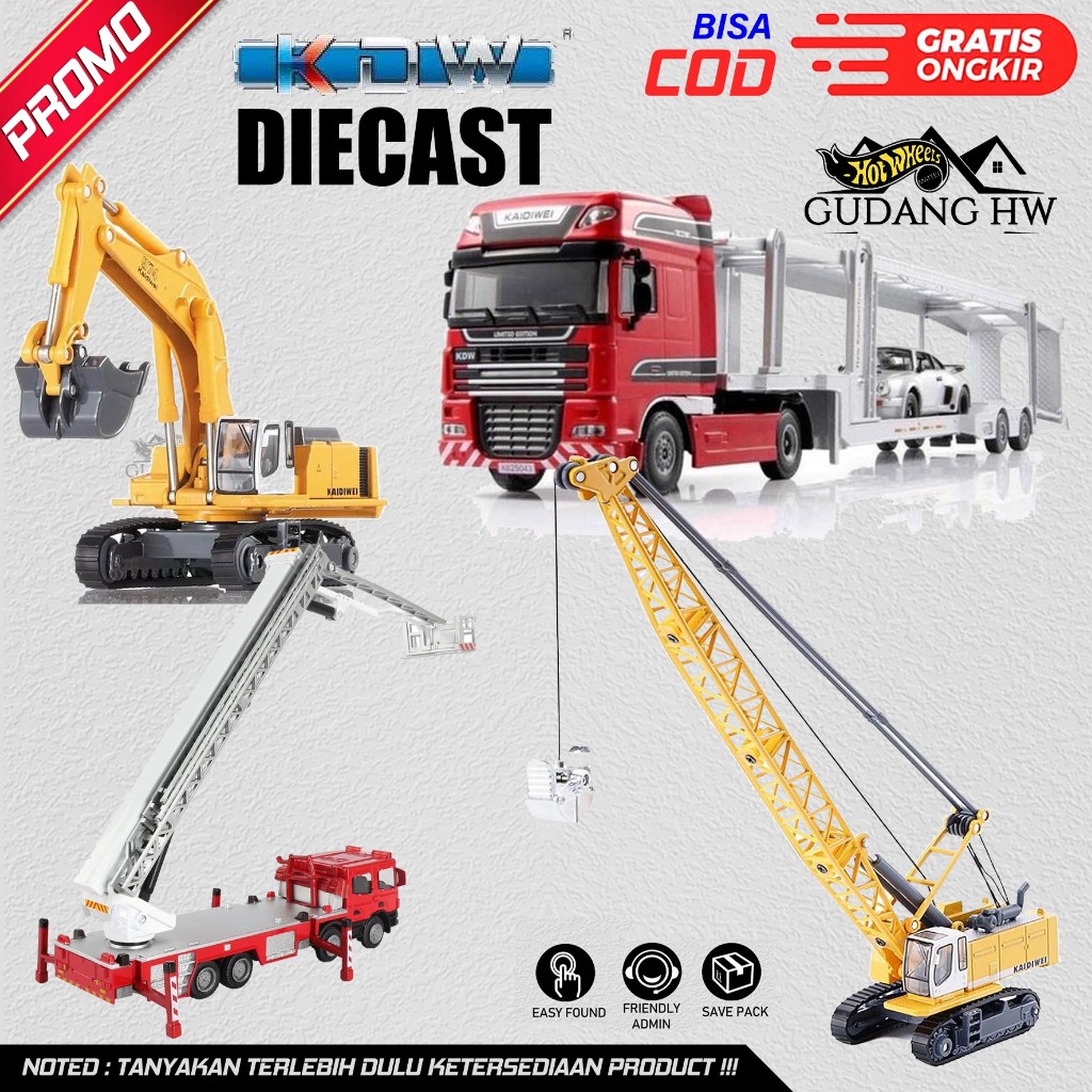MAINAN TRUCK DAN ALAT BERAT DIECAST KDW