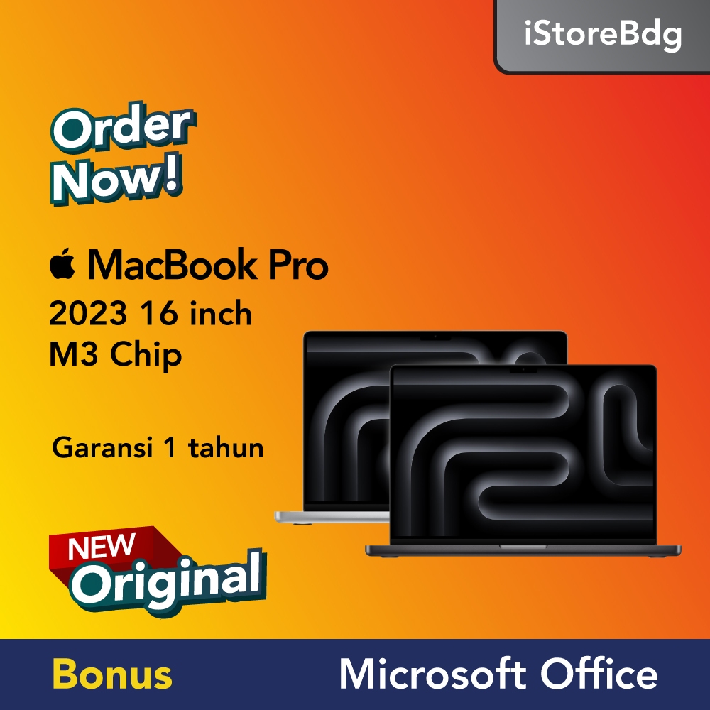 MacBook Pro 2023 16 inch M3 Pro M3 Max 512GB 1TB Garansi iBox
