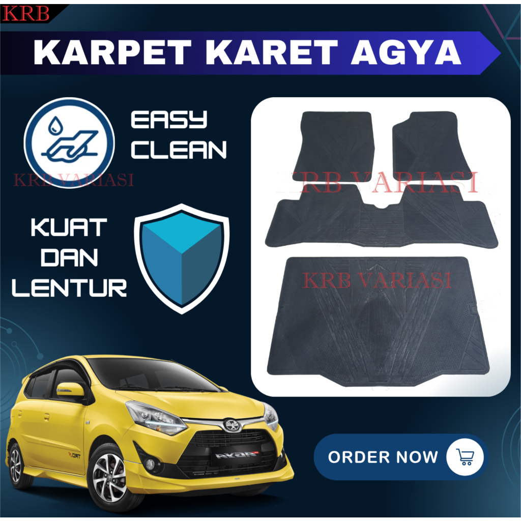 Karpet Karet Full Set Lantai Mobil Toyota Agya Karpet Karet Toyota Agya Karpet Agya