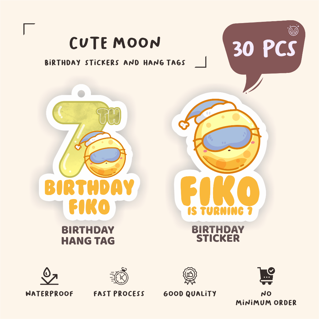 

(30pcs)diecut label hang tag CUTE MOON/murah//label tag/lucu cetak hang tag ulang tahun/label stiker diecut/murah/label ulang tahun/suvemir ultah/stiker diecut/hangtag diecut
