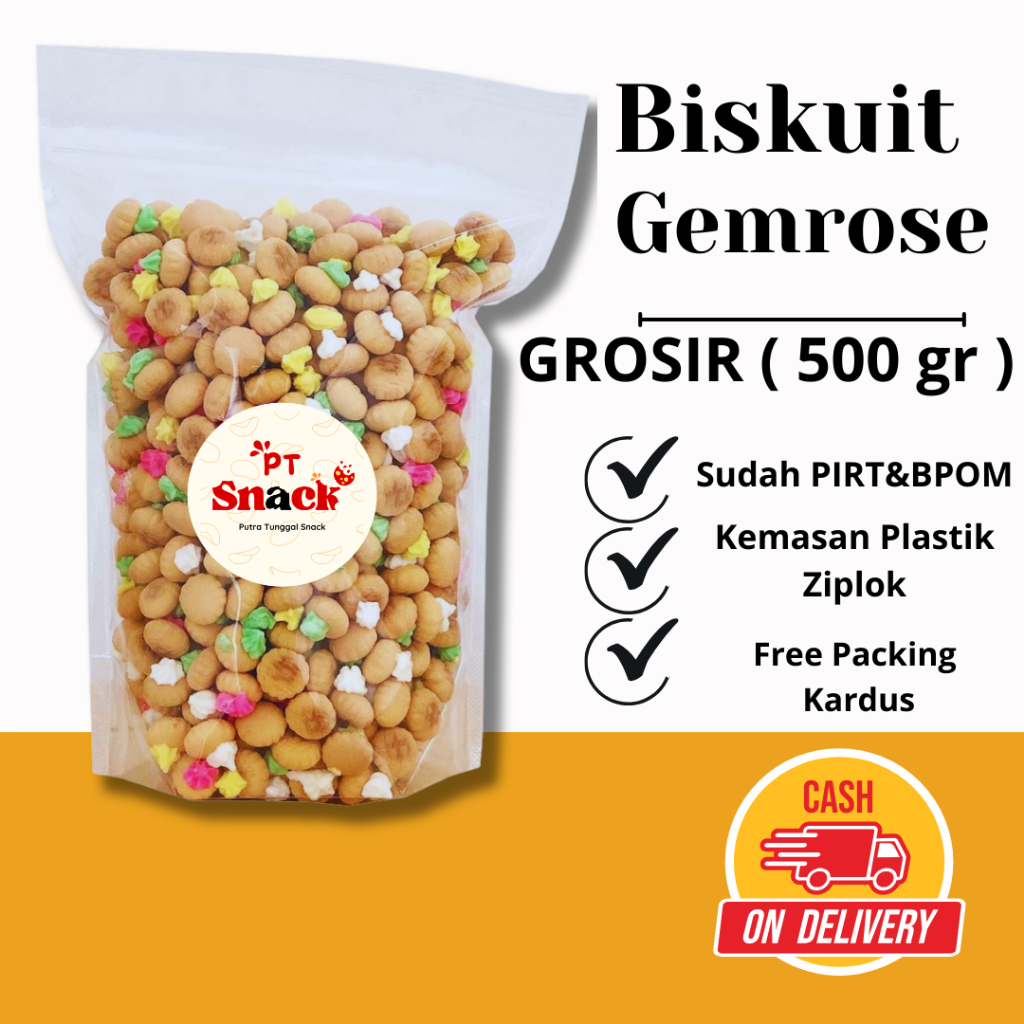 

[ PT SNACK ] Kue biskuit gemrose 500 gr aneka cemilan jadul
