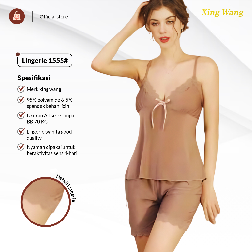 Baju Tidur Wanita Dewasa Lingerie Sexy Xing Wang Import Linggerie Perempuan Kekinian Tanpa Lengan Sp