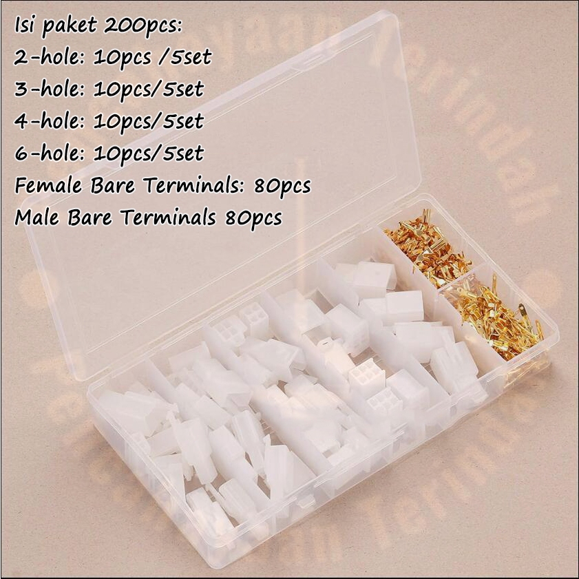 Soket Kabel 200/400/600Pcs Terminal Kuningan Kabel Listrik Otomotif Konektor 2Pin 3Pin 4Pin 5Pin 6Pi