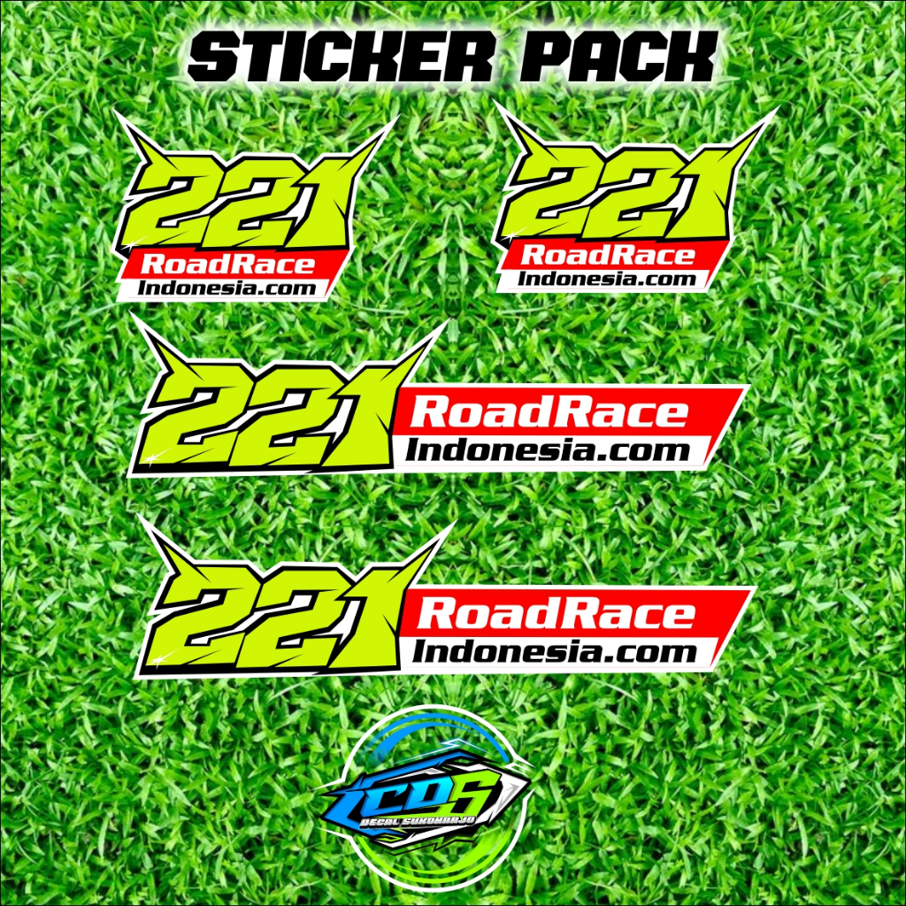 sticker 221 road race indonesia 1 pack isi 4pcs