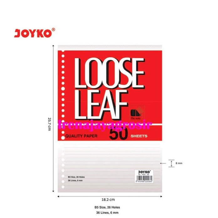 

B5 Loose Leaf / Isi Kertas File / / 50 bar Murah