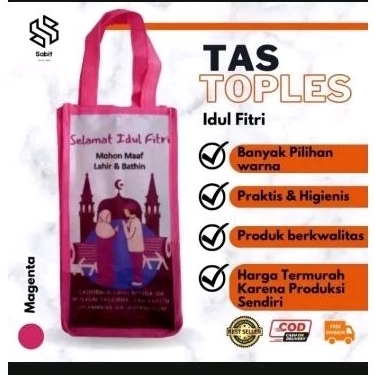 tas kue idul fitri,tas toples idul fitri muat 3/4 toplea uk 500 gram
