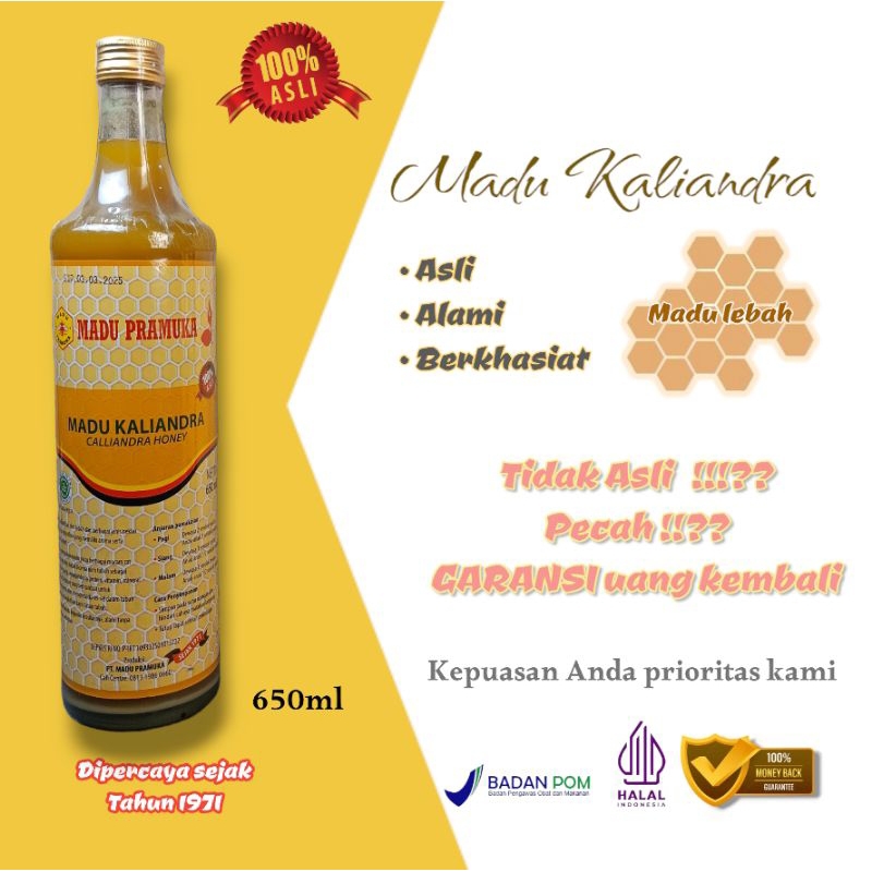 

Madu Kaliandra Merk MADU PRAMUKA 650ml Garansi 100% Asli
