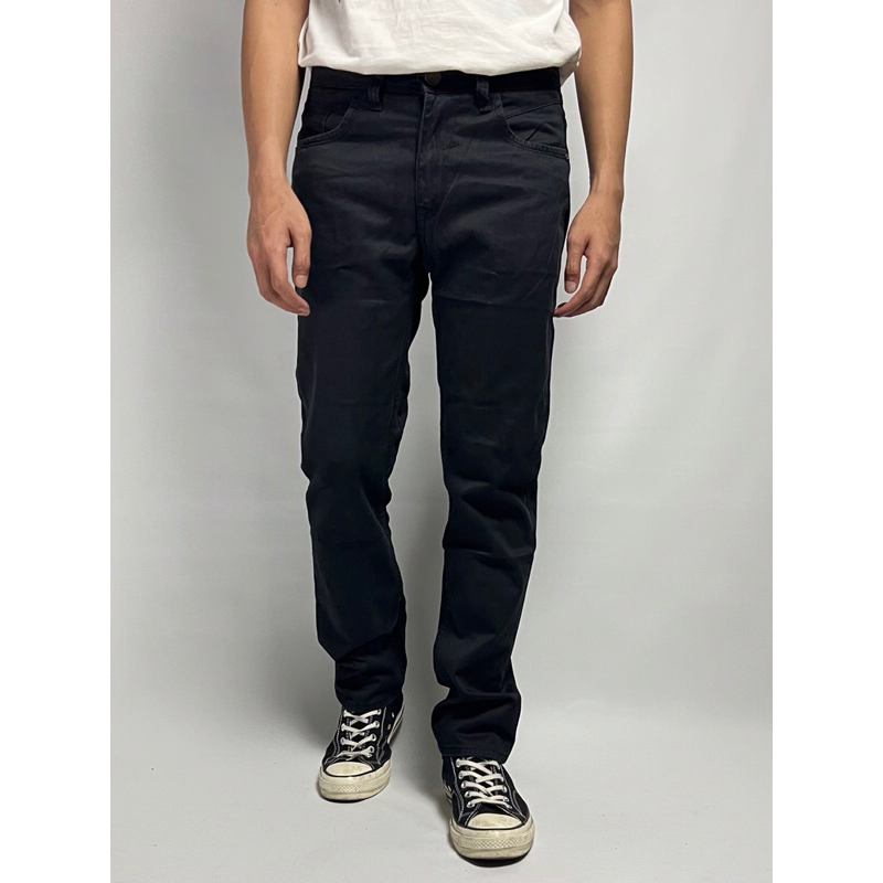 Ninety Seven Project Celana Kanvas Panjang Pria Black/Hitam Original Kanfas Sulfur Tebal||Kualitas C