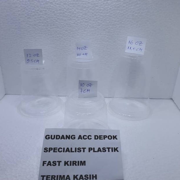⚡Cuci gudang⭐ GELAS PLASTIK CUP 10OZ 12OZ 140Z 16OZ HARGA PER ROL 50PISC