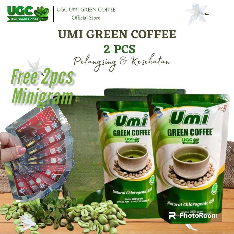 

Kopi UGC Umi Green Coffee Paket 2 Bungkus Free 2pcs Emas Minigram