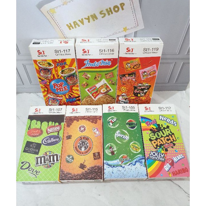 

Stok Banyak (12pc) pen gel/pen motif makanan minuman/pulpen lucu/pen mie/pen fancy ➩↓✮≛
