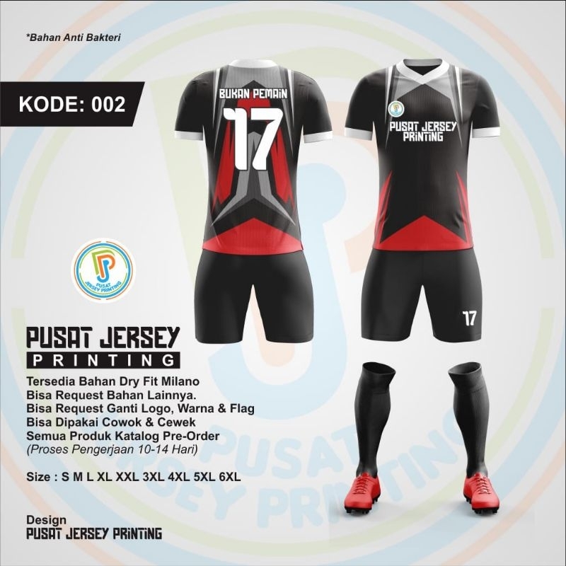 BISA COD Jersey Custom Printing Kaos Team Custom Nama, Logo, Sponsor, No. Punggung Grosir dan Satuan