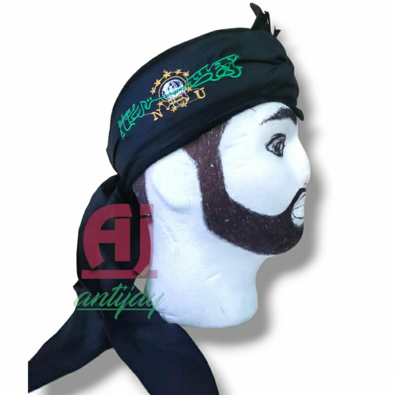 Blangkon bordir logo Nu iket sunda jawa hitam polos udeng topi  totopong full tutup topi praktis