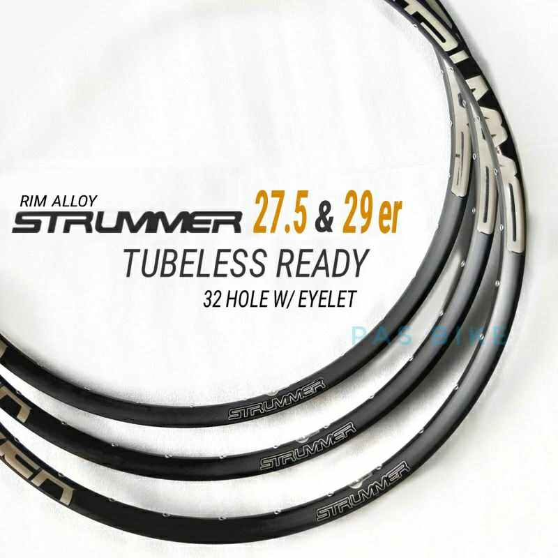 Velg 29 Rims 27.5 MTB atau Gravel 700c tubeless ready 32 hole Rim Strummer XC 28