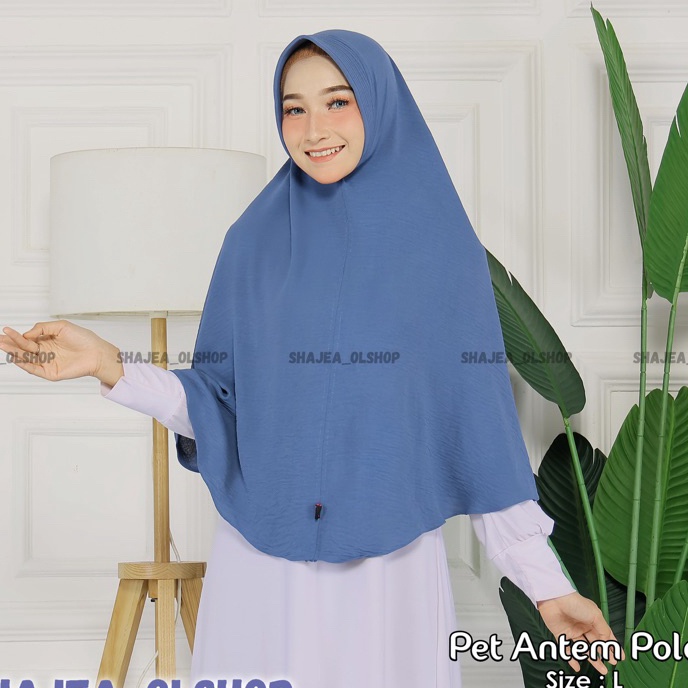 Stok Baru PET ANTEM NON TALI CRINKLE | BERGO OVAL CRINKLE SIZE L | JILBAB INSTAN.