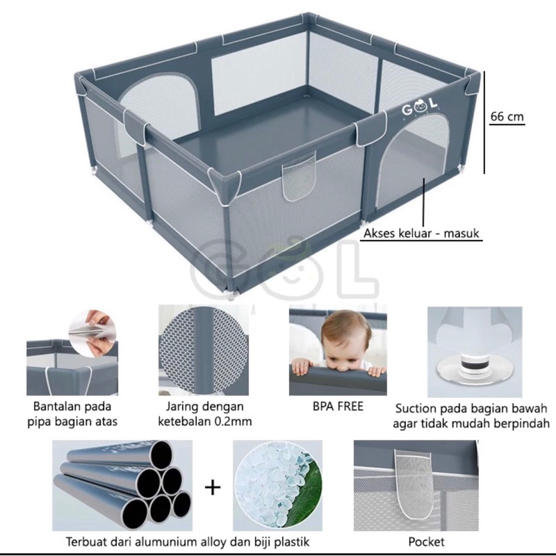 Pagar bayi Baby Fence preloved merk GOL
