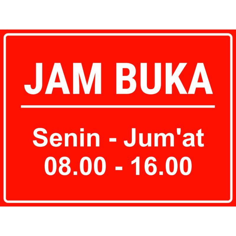 Stiker jam buka tutup stiker tulisan buka stiker vinil
