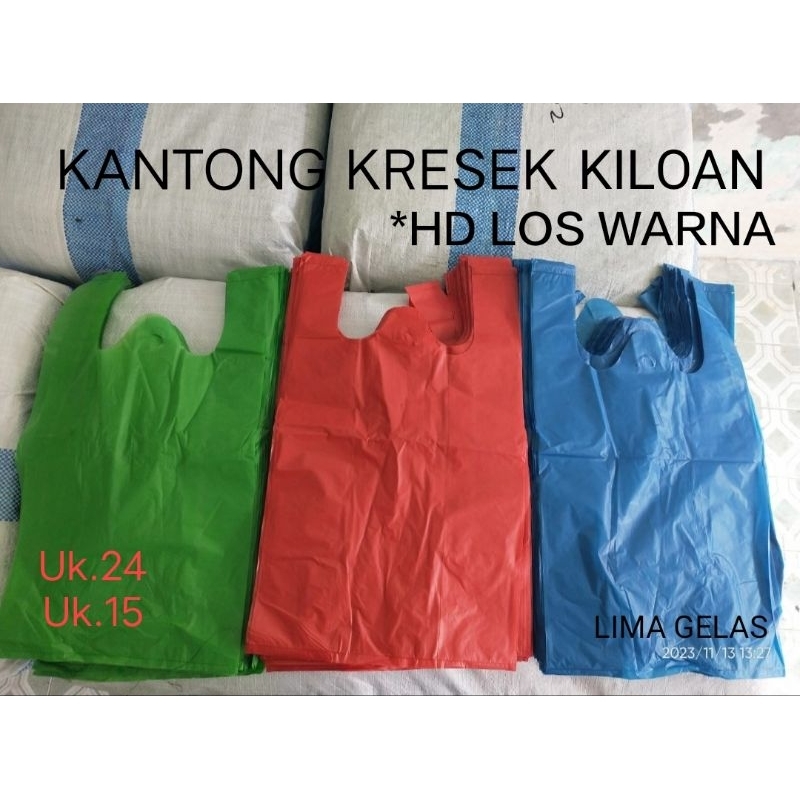 Kresek Kiloan WARNA Daur Ulang Ekonomis Ukuran Kecil Sedang Besar / HD LOS WARNA 15 , 24