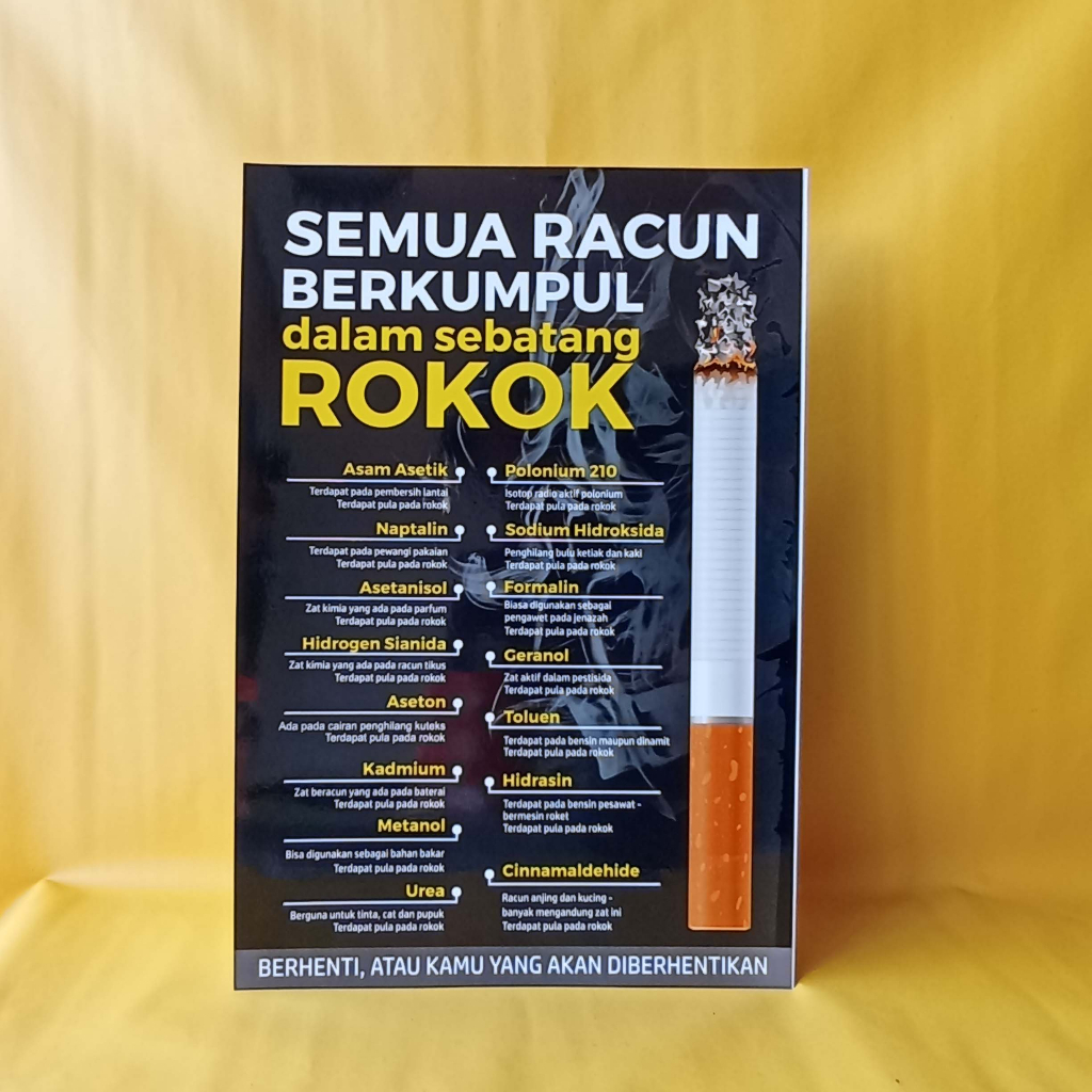 

Poster Dilarang Merokok | Poster Semua Racun Berkumpul Pada Sebatang Rokok | Poster Kandungan Rokok | No Smoking | Poster Rokok