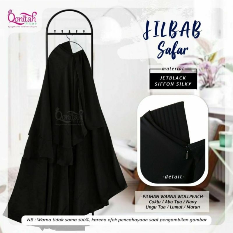 JILBAB SAFAR QONITAH HIJAB PURDAH SIFON SILKY 2 LAYER