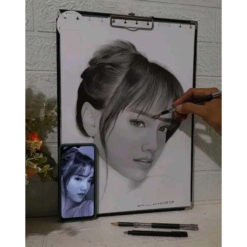 LUKISAN WAJAH DI JAMIN REALISTIS / SKETSA WAJAH BERKUALITAS / LUKISAN PENSIL HITAM PUTIH DAN WARNA