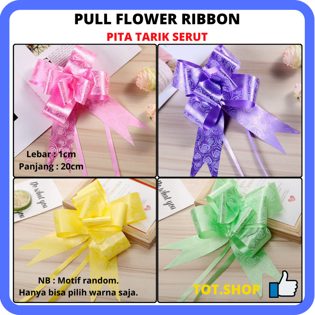 

[isi 10pcs] Lebar 1CM KECIL Panjang 20cm Pita Tarik Pita Serut Parcel Kado Souvenir Pull Ribbon Bow Lace Murah Polos Warna Cantik